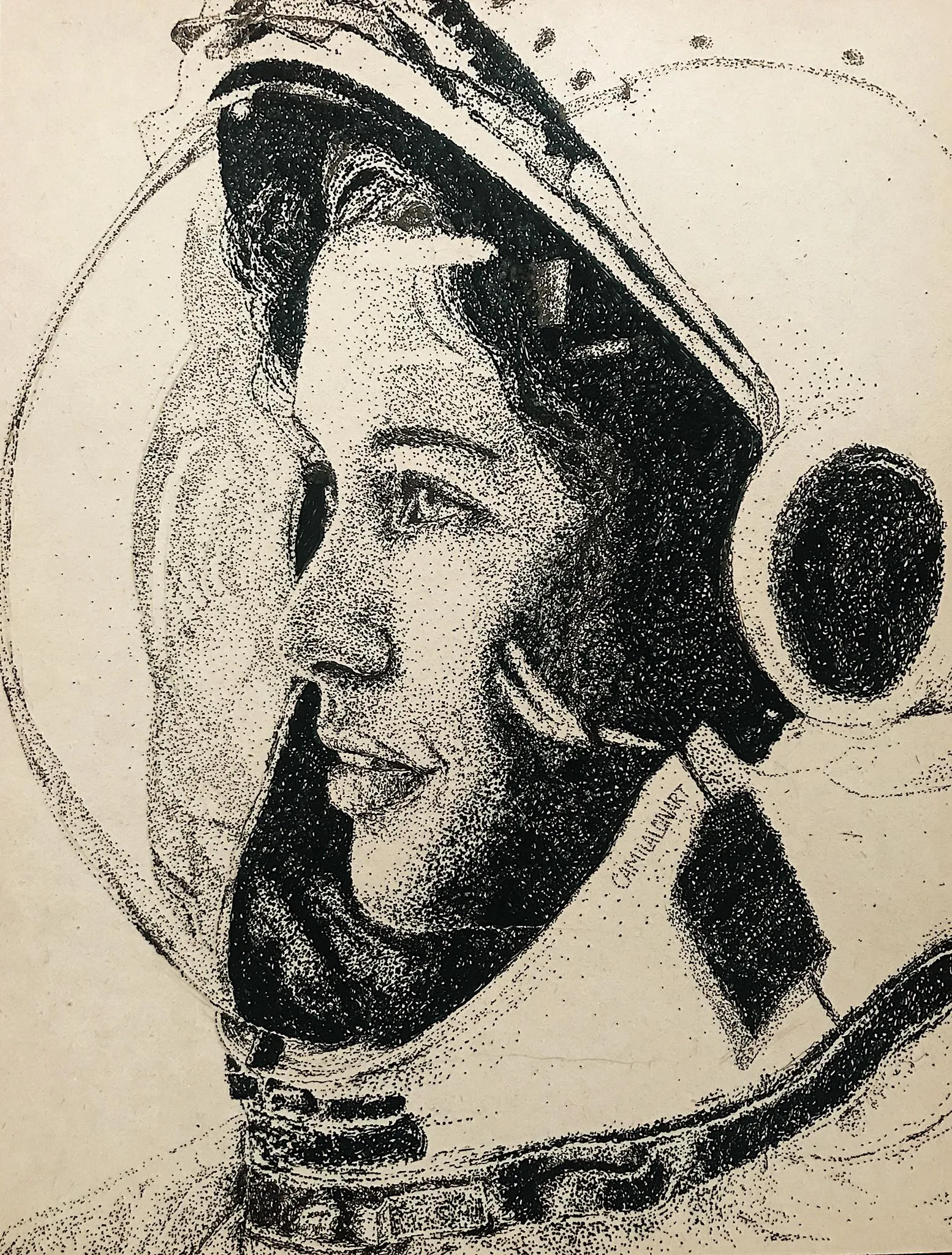 Intento de Puntillismo — Graphite and ink